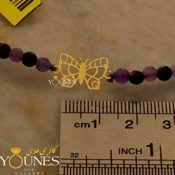 دستبند پروانه مینیمال طلا لیزری